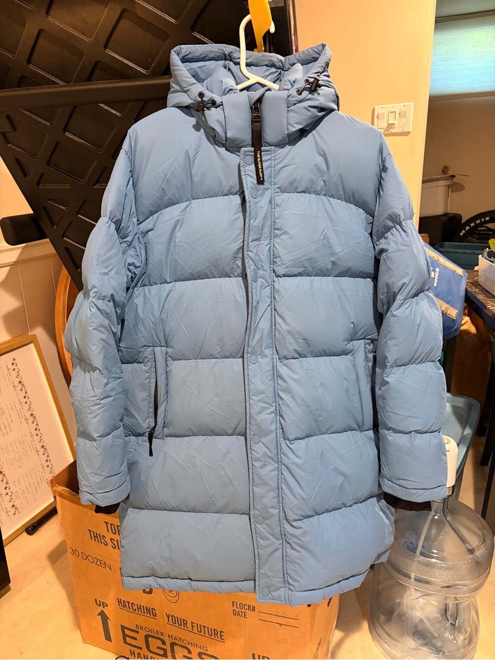 TNA Light Blue Hooded Women's Puffer Coat